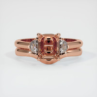 14K Rose Gold Three Stone Ring Setting Image