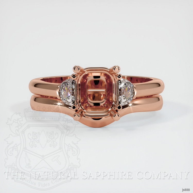 14K Rose Gold Three Stone Ring Setting