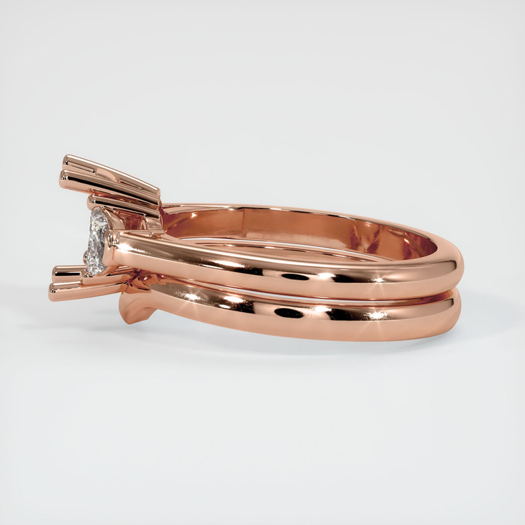 14K Rose Gold Three Stone Ring Setting