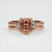 18K Rose Gold Three Stone Ring Setting Image