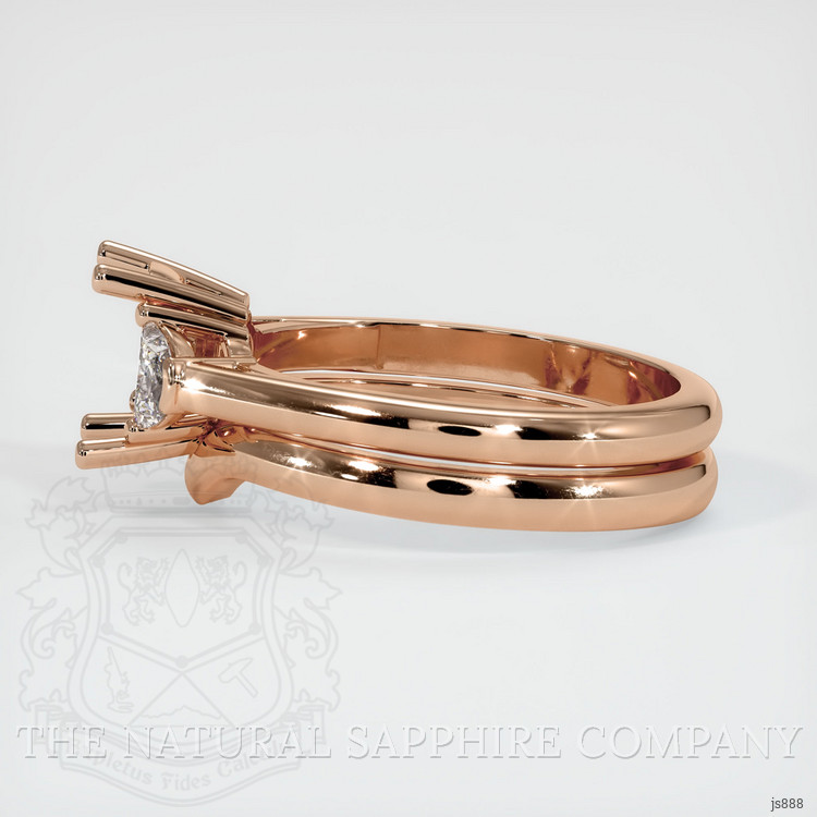 18K Rose Gold Three Stone Ring Setting