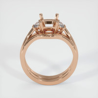 18K Rose Gold Three Stone Ring Setting Image