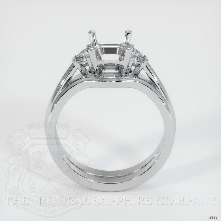 10K White Gold Three Stone Ring Setting