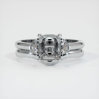 14K White Gold Three Stone Ring Setting Image
