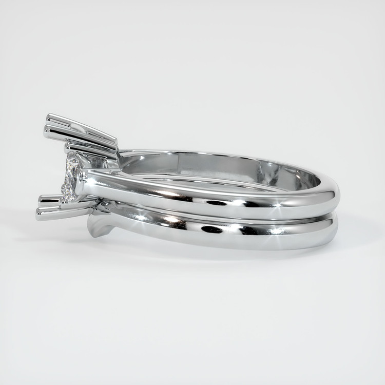 14K White Gold Three Stone Ring Setting