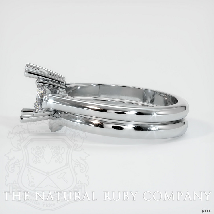 14K White Gold Three Stone Ring Setting