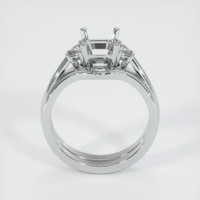 14K White Gold Three Stone Ring Setting Image
