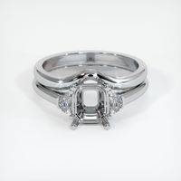 18K White Gold Three Stone Ring Setting Image