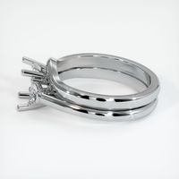 18K White Gold Three Stone Ring Setting Image