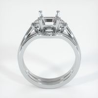 18K White Gold Three Stone Ring Setting Image