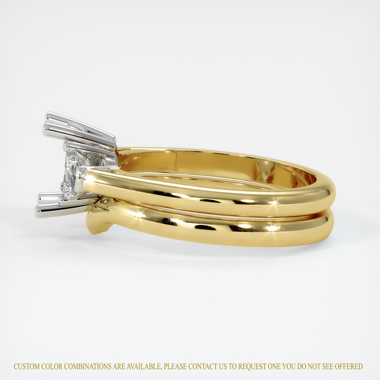 18K White & Yellow Three Stone Ring Setting