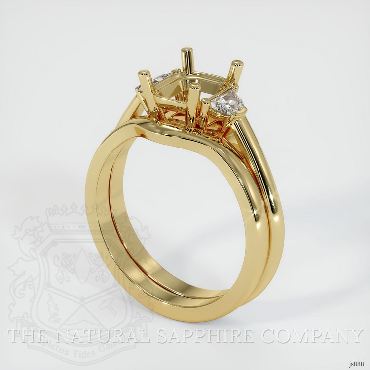 10K Yellow Gold Three Stone Ring Setting