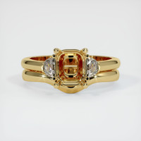10K Yellow Gold Three Stone Ring Setting Image