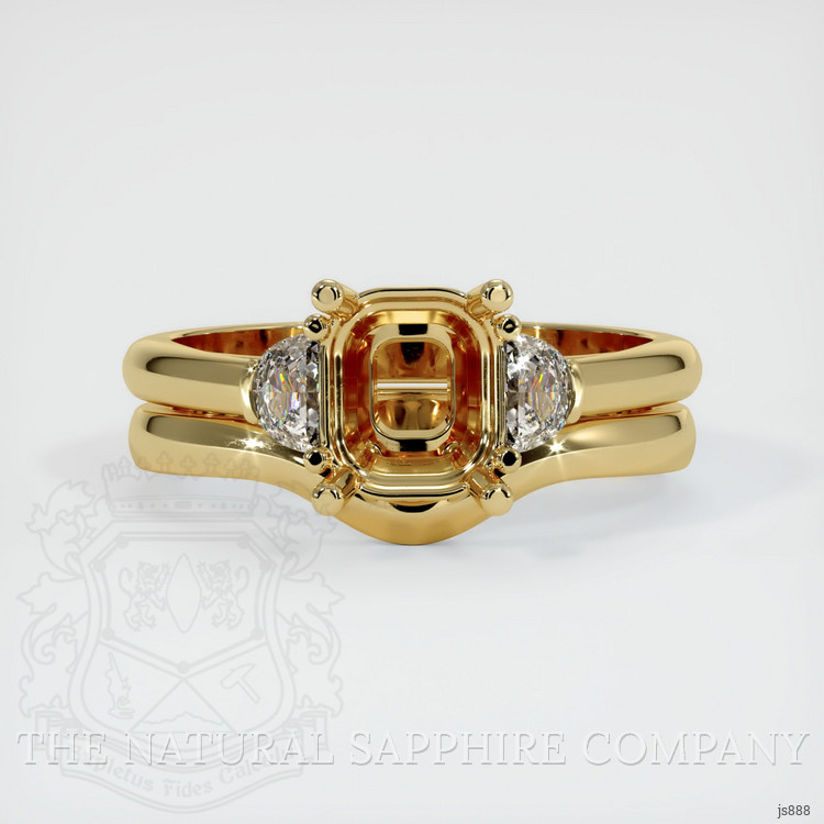 10K Yellow Gold Three Stone Ring Setting