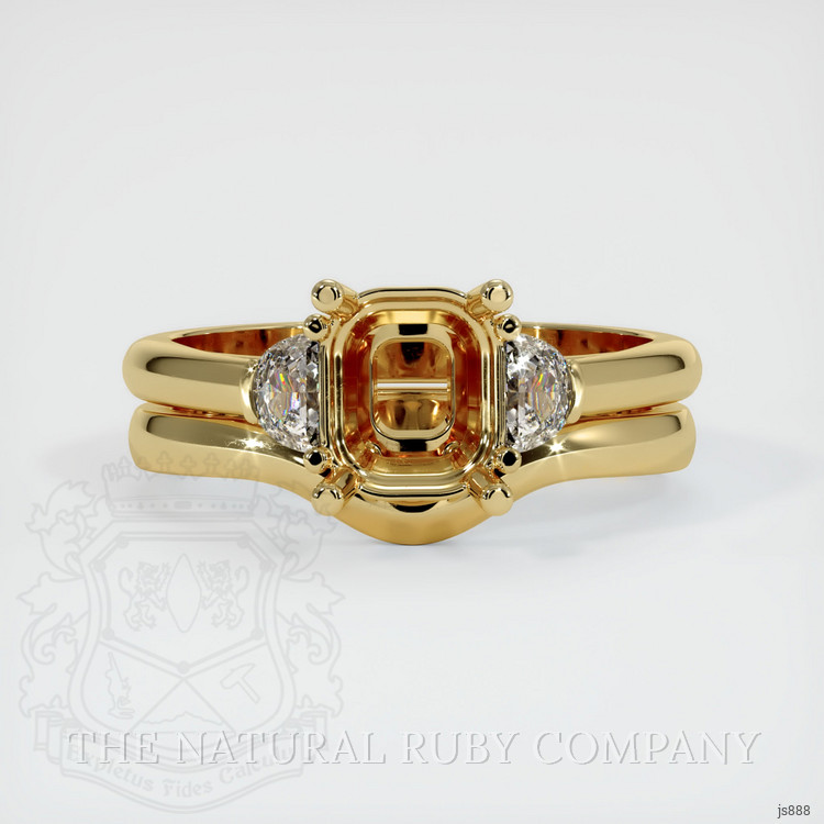 10K Yellow Gold Three Stone Ring Setting