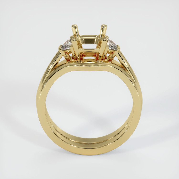 10K Yellow Gold Three Stone Ring Setting