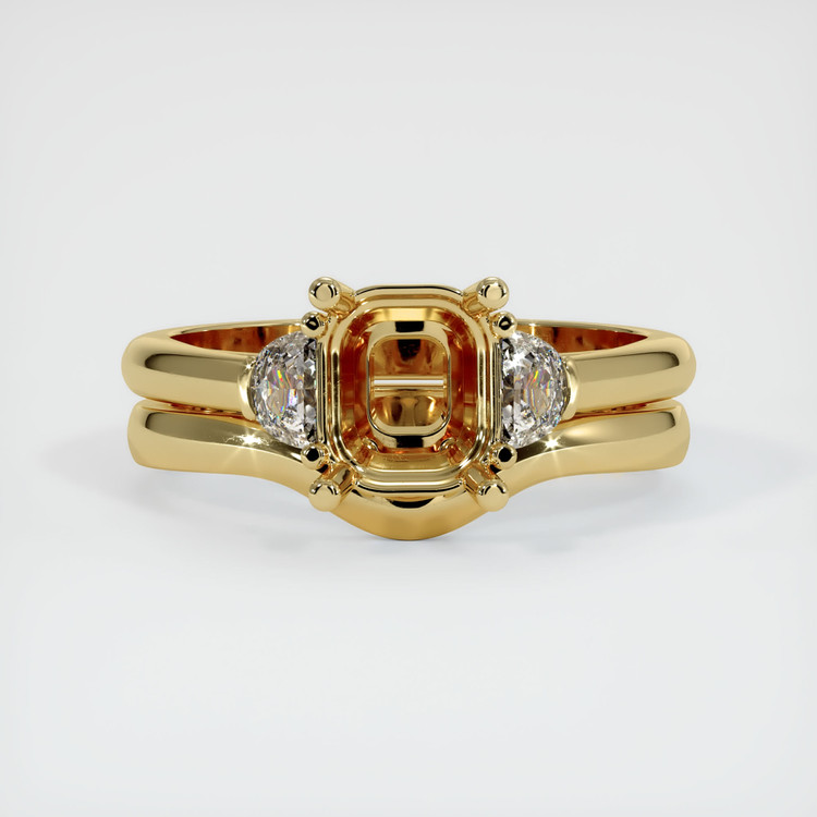 14K Yellow Gold Three Stone Ring Setting