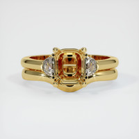 18K Yellow Gold Three Stone Ring Setting Image