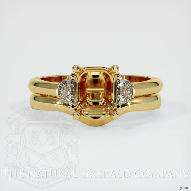 18K Yellow Gold Three Stone Ring Setting