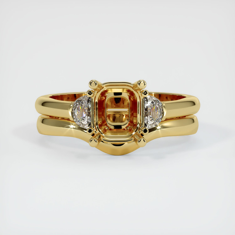 18K Yellow Gold Three Stone Ring Setting