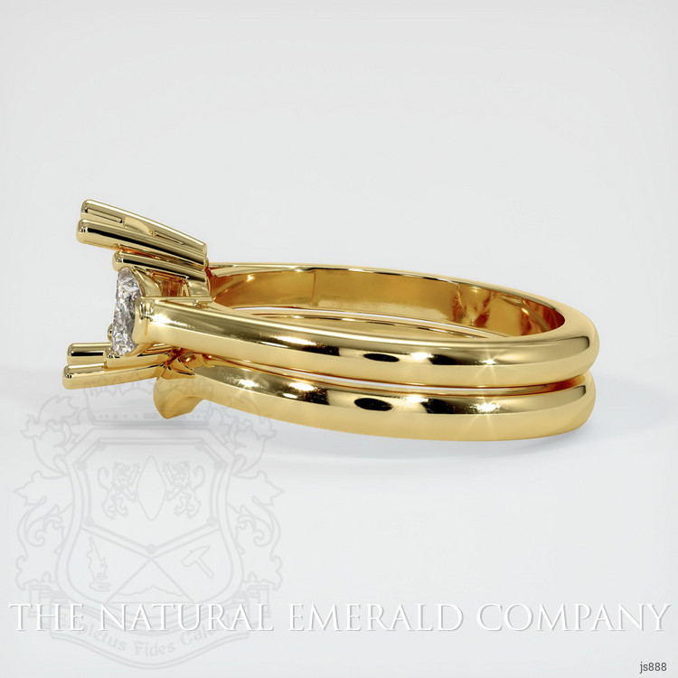 18K Yellow Gold Three Stone Ring Setting