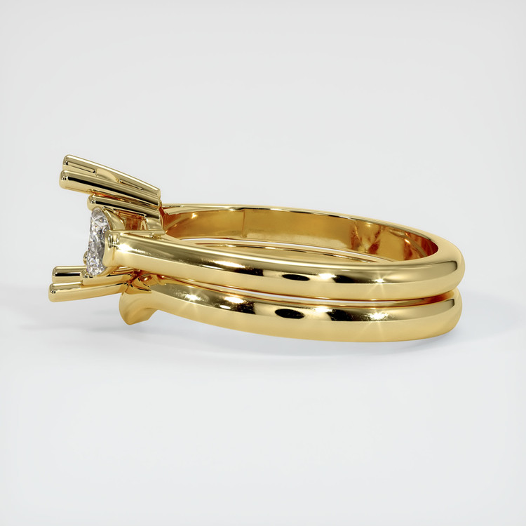 18K Yellow Gold Three Stone Ring Setting