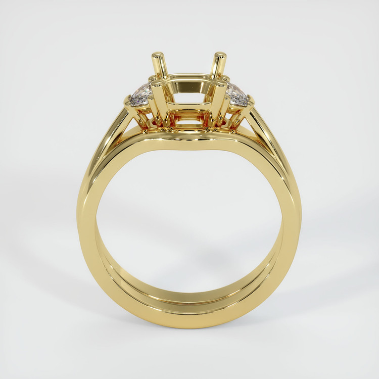 18K Yellow Gold Three Stone Ring Setting