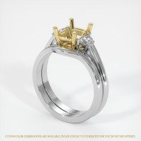 14K Yellow & White Three Stone Ring Setting Video