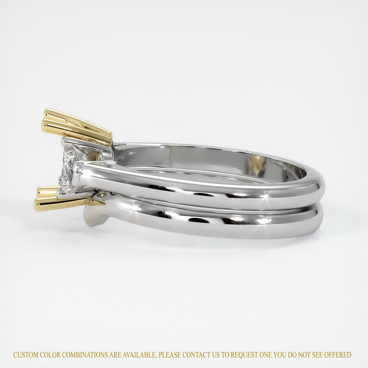14K Yellow & White Three Stone Ring Setting