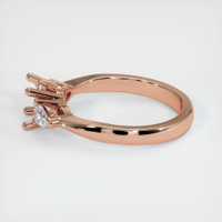 14K Rose Gold Three Stone Ring Setting Image