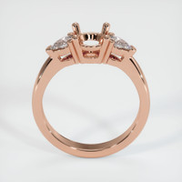 14K Rose Gold Three Stone Ring Setting Image