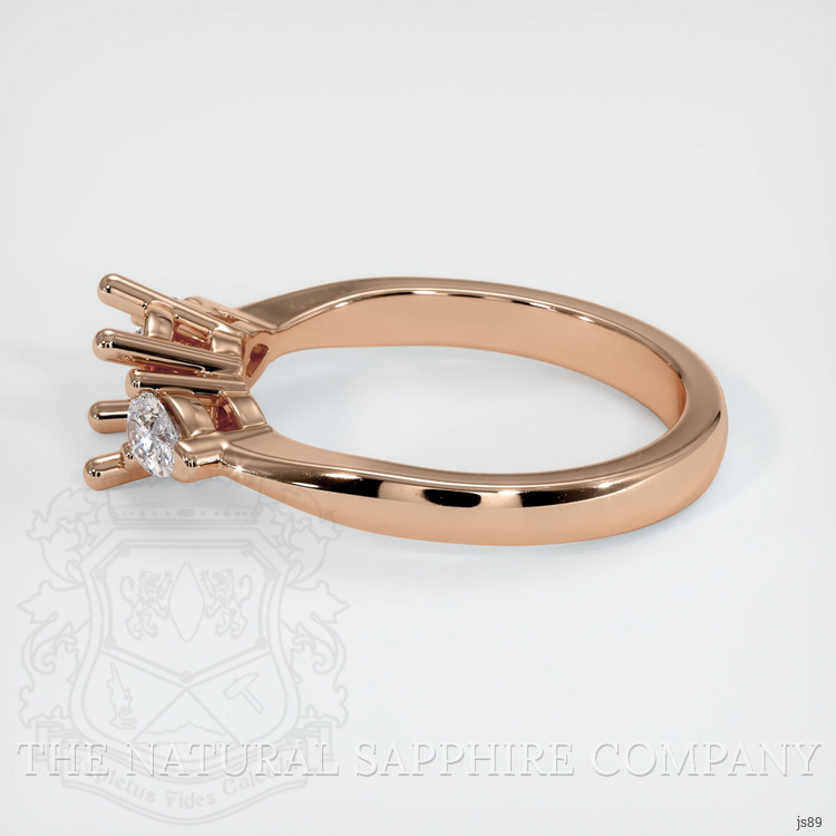 18K Rose Gold Three Stone Ring Setting