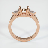 18K Rose Gold Three Stone Ring Setting Image