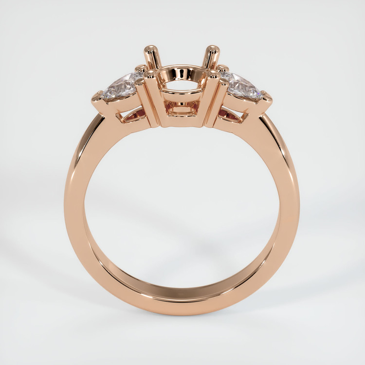 18K Rose Gold Three Stone Ring Setting