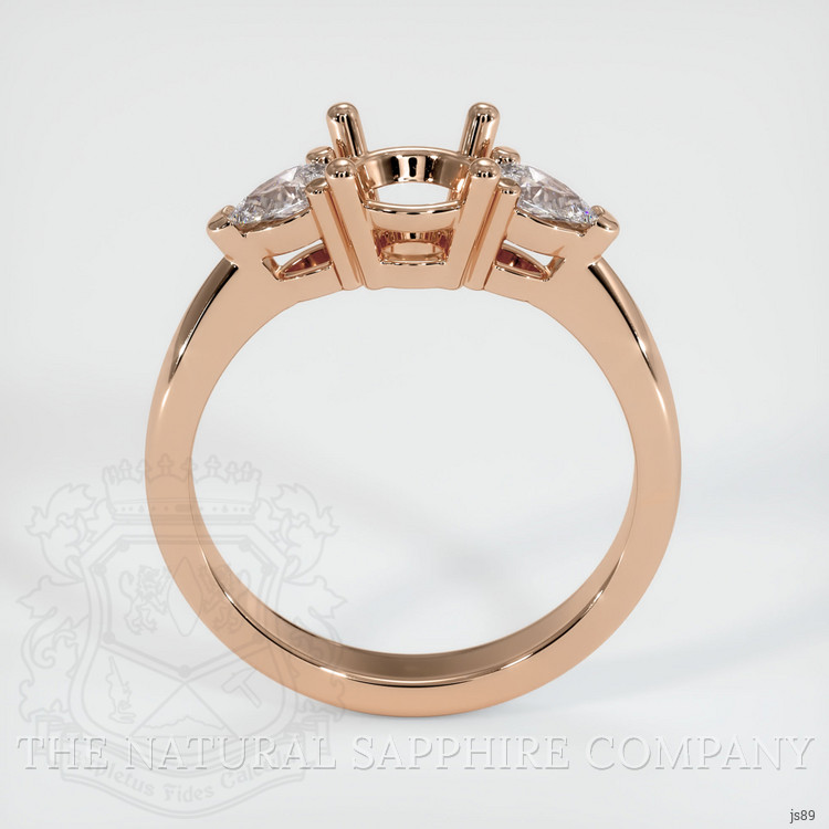 18K Rose Gold Three Stone Ring Setting