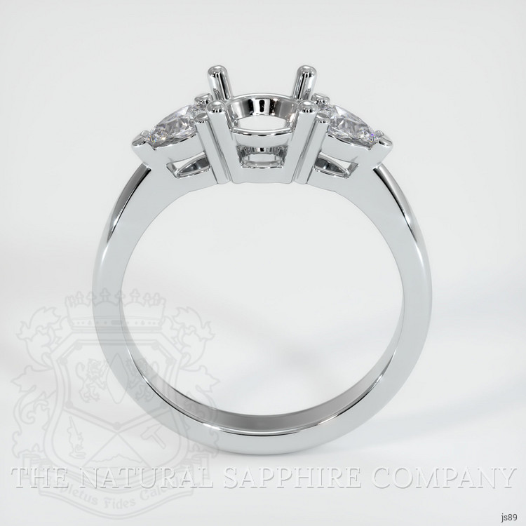10K White Gold Three Stone Ring Setting