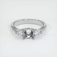 18K White Gold Three Stone Ring Setting Image