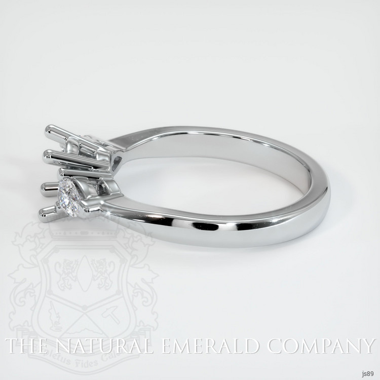 18K White Gold Three Stone Ring Setting