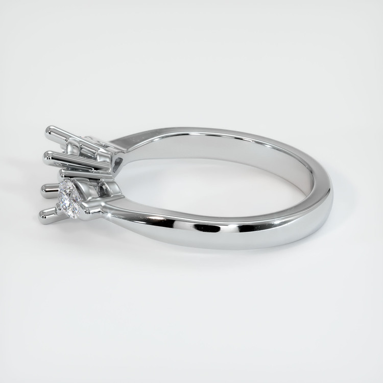 18K White Gold Three Stone Ring Setting