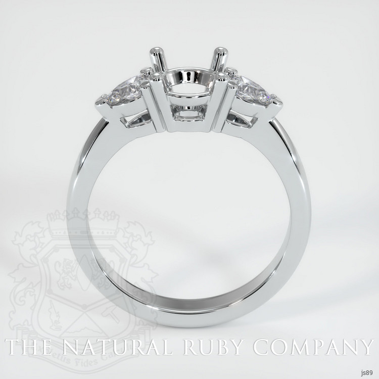 18K White Gold Three Stone Ring Setting