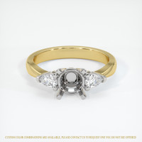 14K White & Yellow Three Stone Ring Setting Image