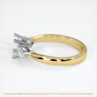14K White & Yellow Three Stone Ring Setting Image