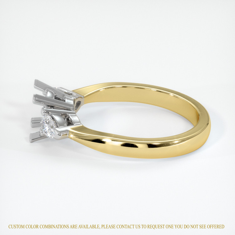 14K White & Yellow Three Stone Ring Setting