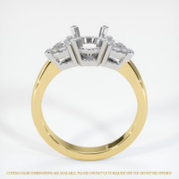 14K White & Yellow Three Stone Ring Setting Image