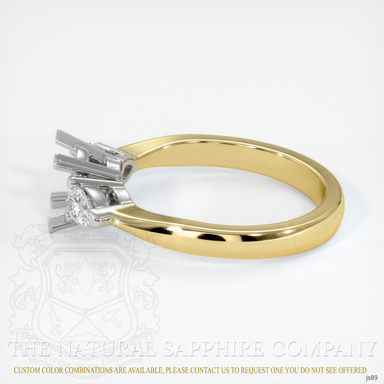 18K White & Yellow Three Stone Ring Setting