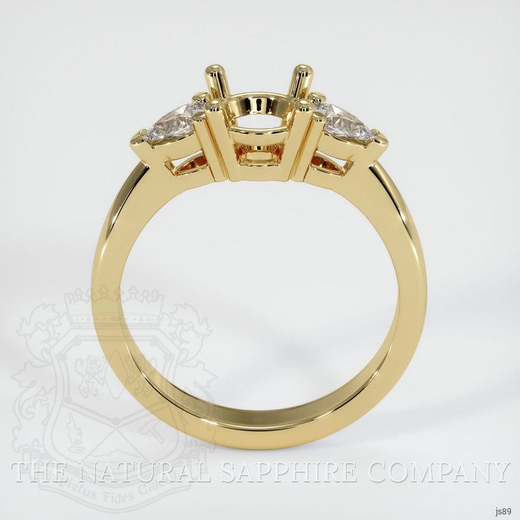 10K Yellow Gold Three Stone Ring Setting