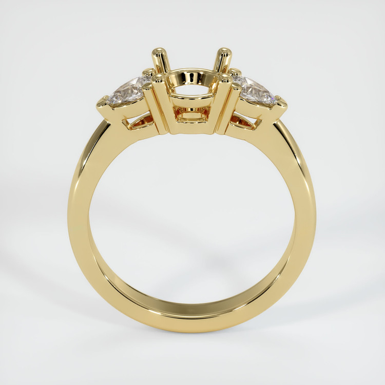 10K Yellow Gold Three Stone Ring Setting