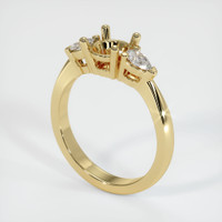 14K Yellow Gold Three Stone Ring Setting Video
