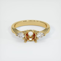 14K Yellow Gold Three Stone Ring Setting Image
