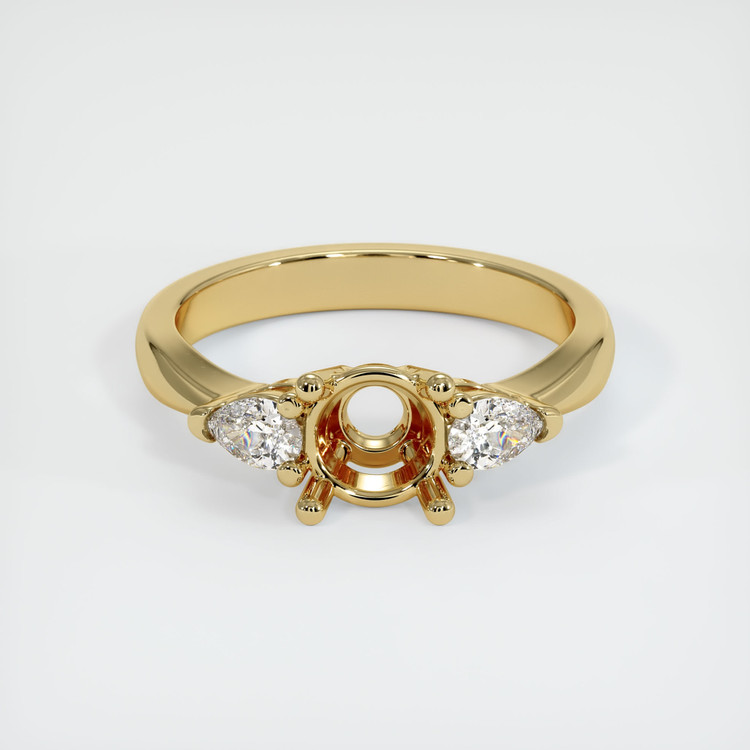 14K Yellow Gold Three Stone Ring Setting